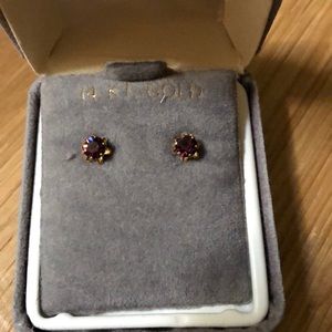 14kt Gold with Amethyst Stud Earrings